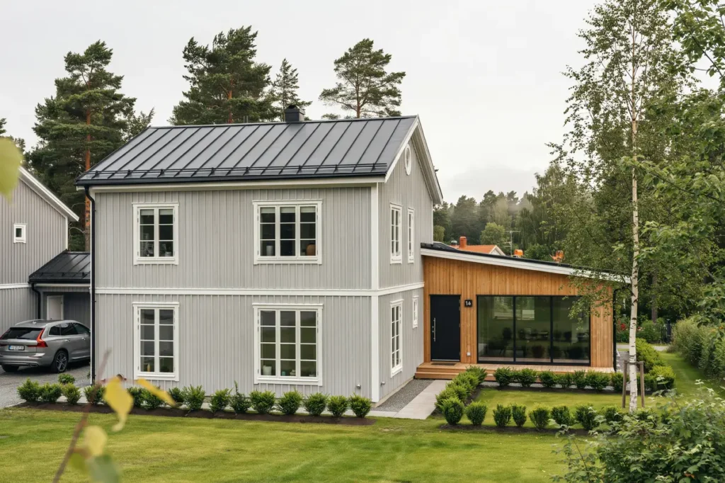 utbyggnad av villa med nytt vardagsrum i n sbypark t by
